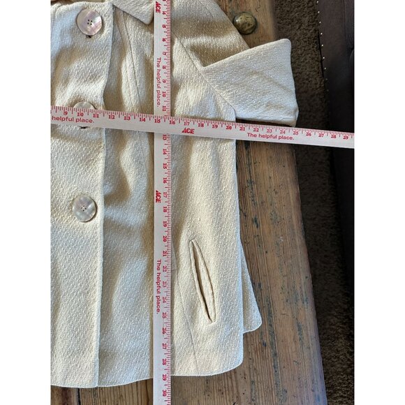 Vintage Youthcraft Cream Wool Blend Swing Coat Mother Of Pearl Mid-Length - Picture 8 of 11
